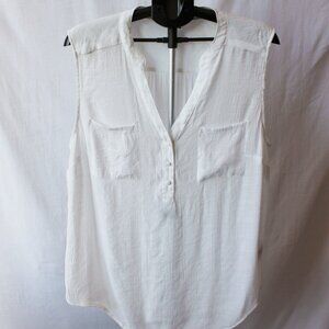 Torrid Size 2 Rayon/Polyester blend, white, sleeveless, V-neck top.